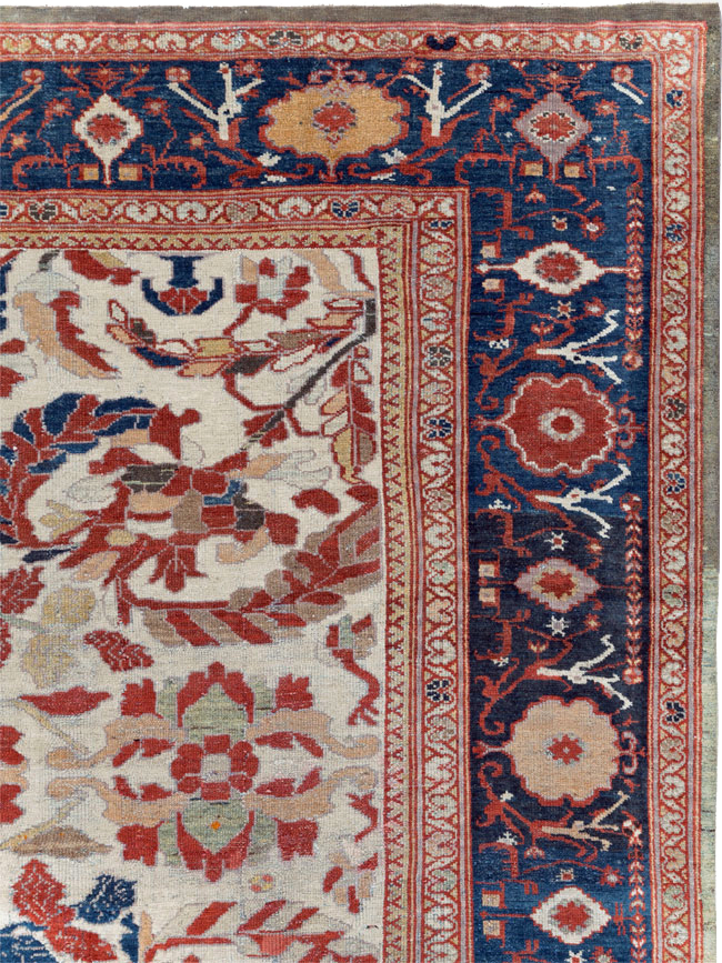 Antique Persian Bakhtiari Large Room Size Carpet, No.31126 - Staging