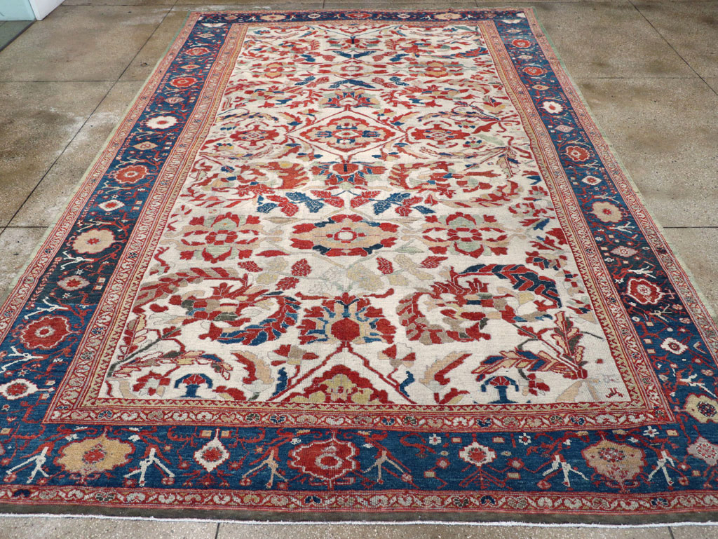 Antique Persian Bakhtiari Large Room Size Carpet, No.31126 - Staging