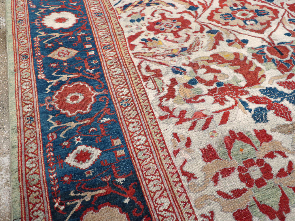 Antique Persian Bakhtiari Large Room Size Carpet, No.31126 - Staging