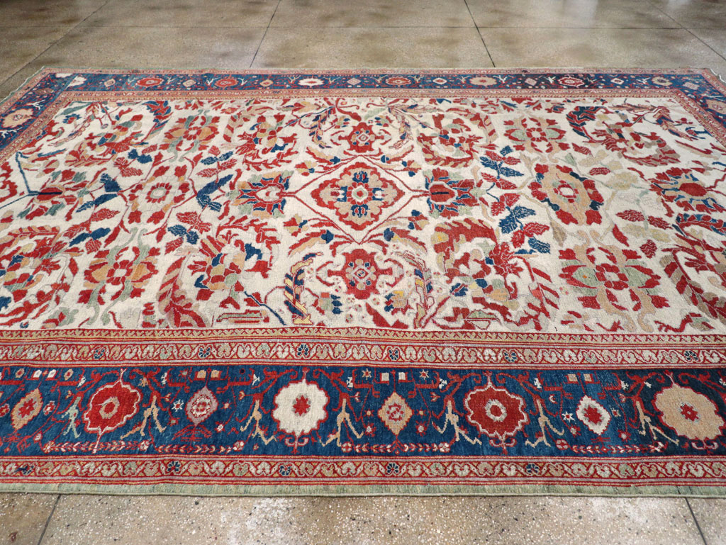 Antique Persian Bakhtiari Large Room Size Carpet, No.31126 - Staging