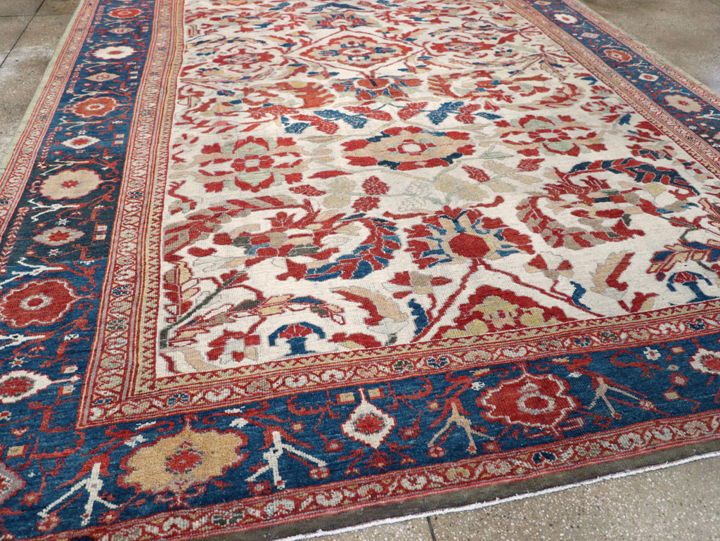 Antique Persian Bakhtiari Large Room Size Carpet, No.31126 - Staging