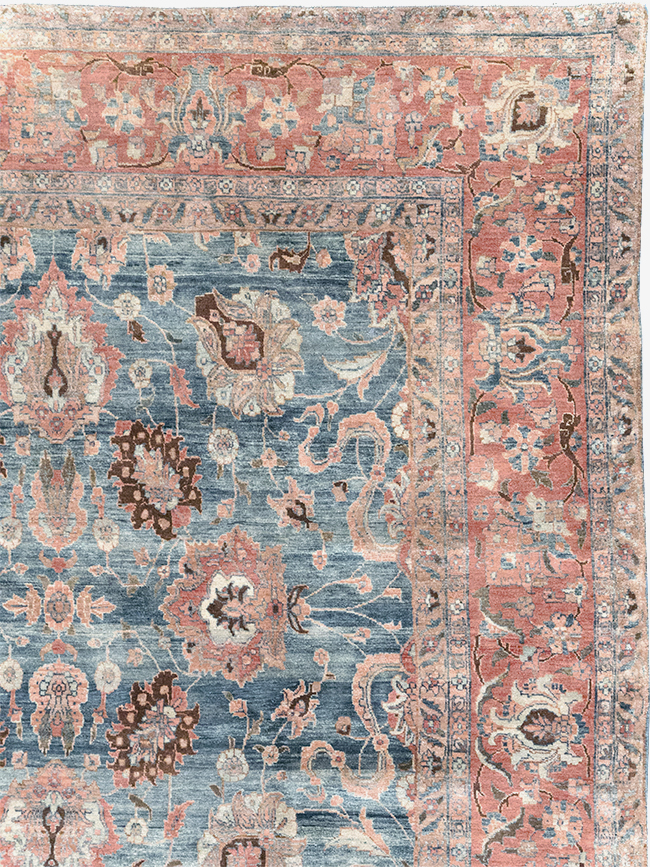 Antique Persian Tabriz Room Size Carpet, No.31130 - Staging