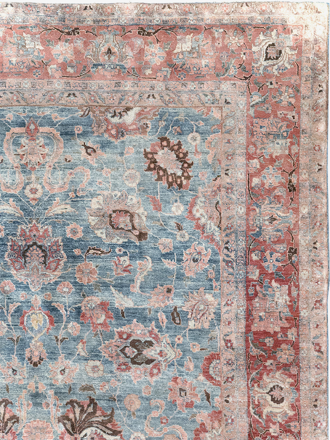 Antique Persian Tabriz Room Size Carpet, No.31130 - Staging