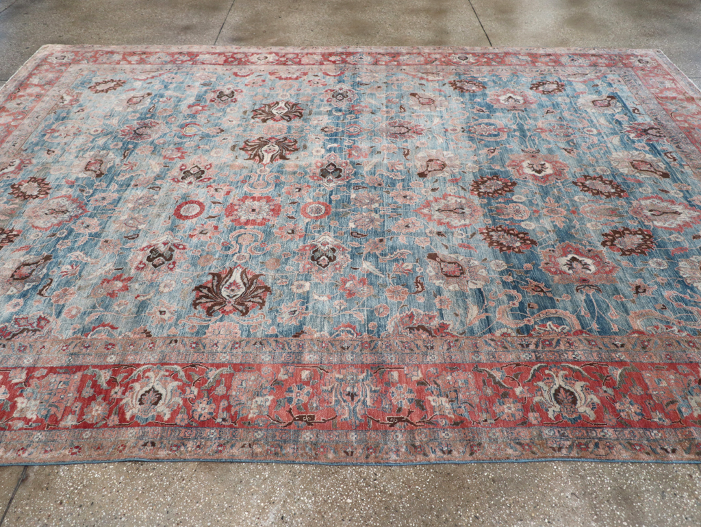 Antique Persian Tabriz Room Size Carpet, No.31130 - Staging