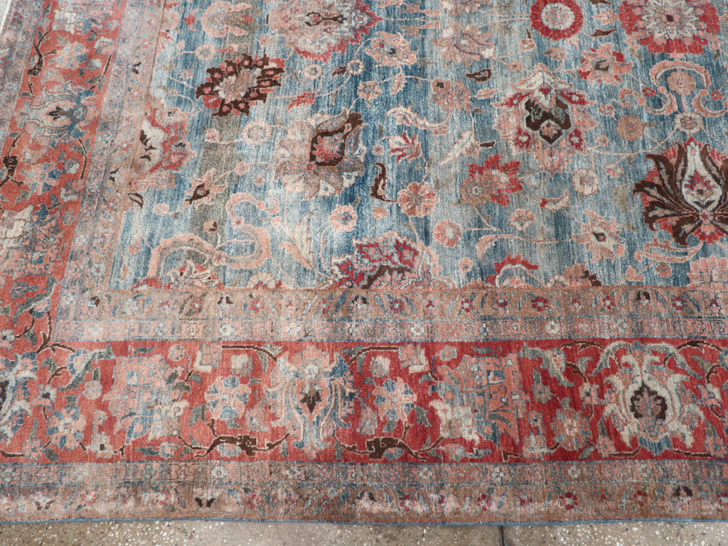 Antique Persian Tabriz Room Size Carpet, No.31130 - Staging