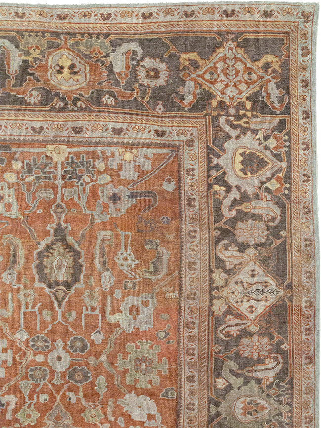 Antique Persian Mahal Large Carpet, No.31132 - Staging