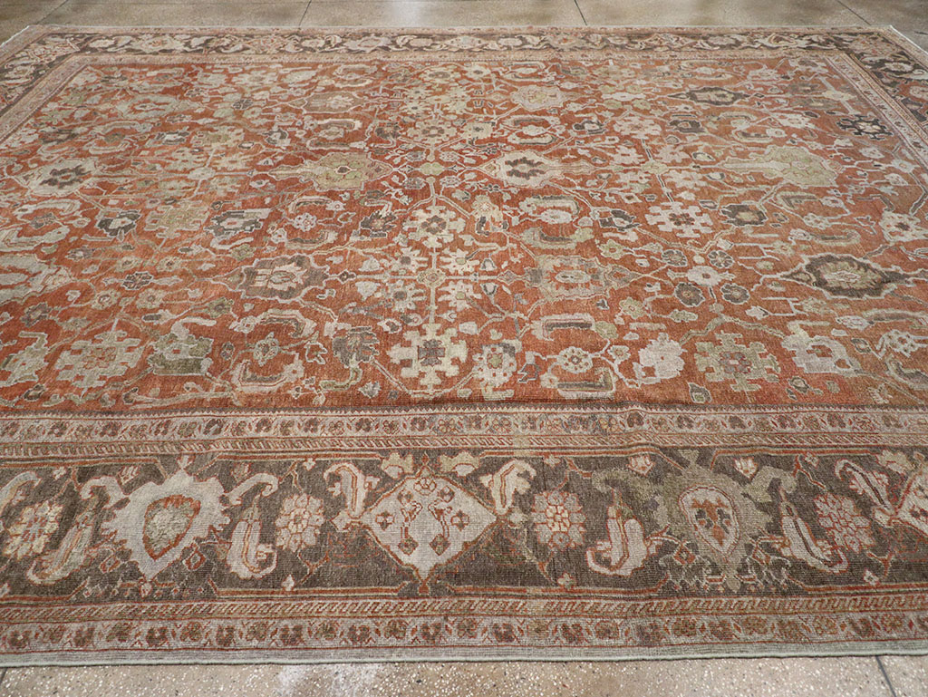 Antique Persian Mahal Large Carpet, No.31132 - Staging