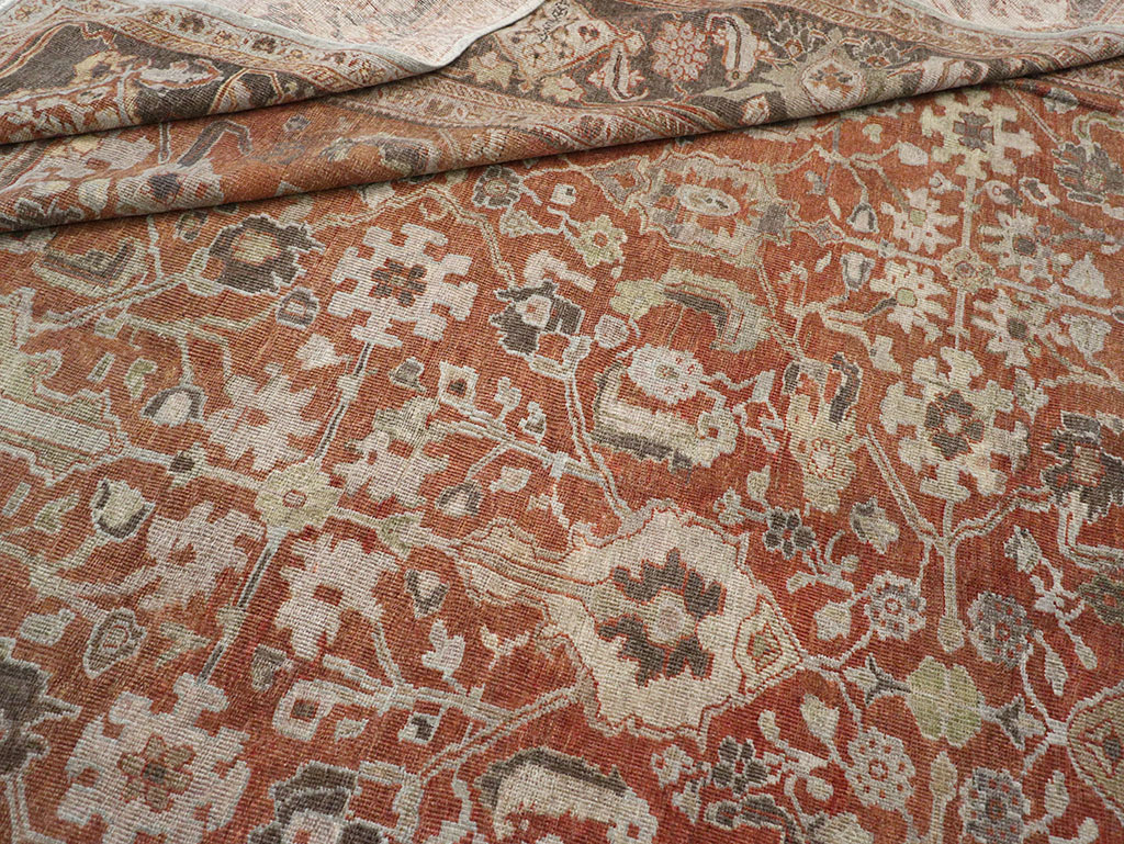 Antique Persian Mahal Large Carpet, No.31132 - Staging