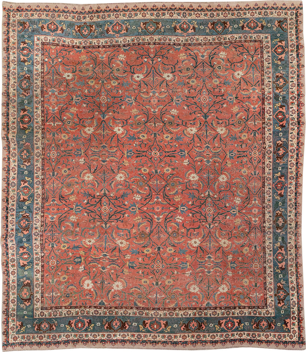 Antique Persian Bidjar Large Room Size Carpet, No.31133 - Staging