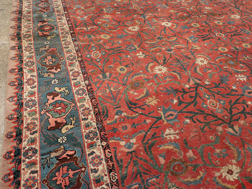 Antique Persian Bidjar Large Room Size Carpet, No.31133 - Staging