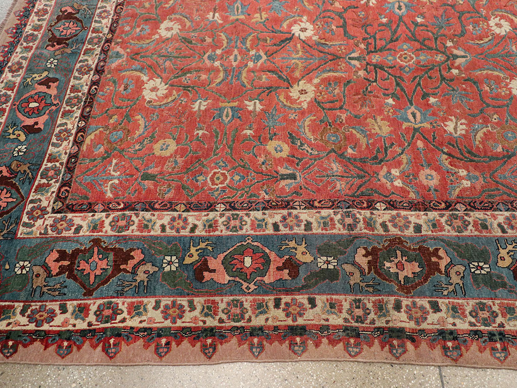 Antique Persian Bidjar Large Room Size Carpet, No.31133 - Staging