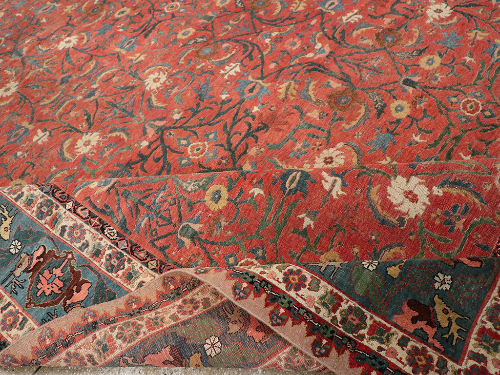 Antique Persian Bidjar Large Room Size Carpet, No.31133 - Staging