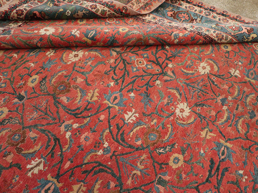 Antique Persian Bidjar Large Room Size Carpet, No.31133 - Staging