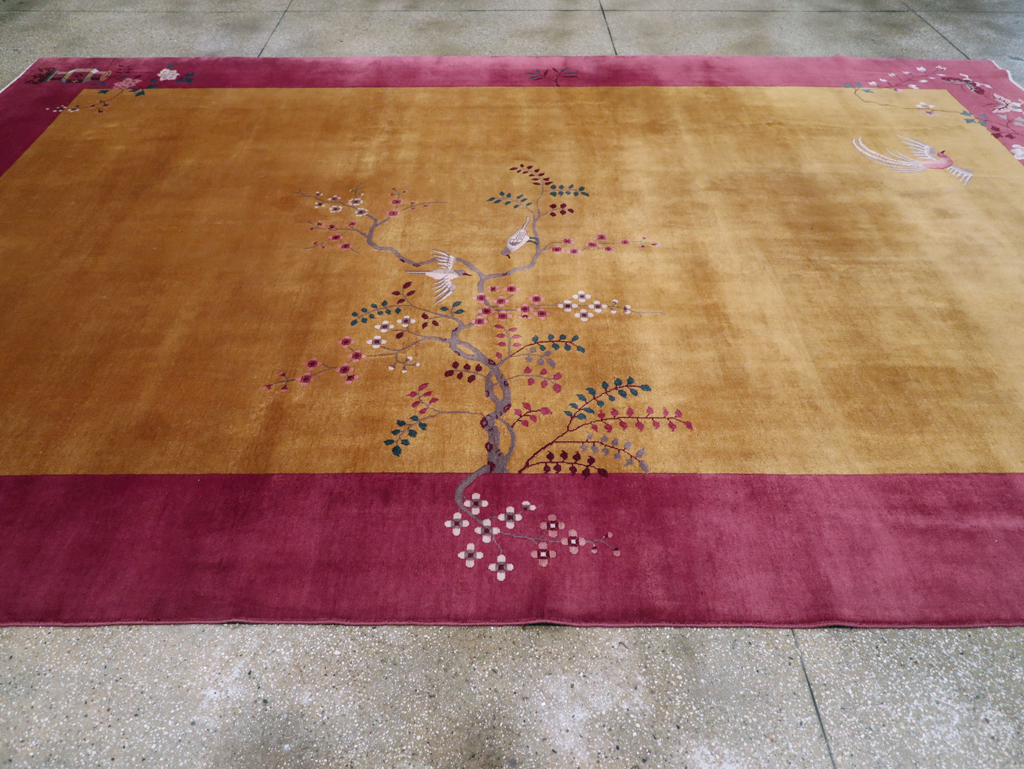 Vintage Chinese Art Deco Room Size Carpet, No.31134 - Staging