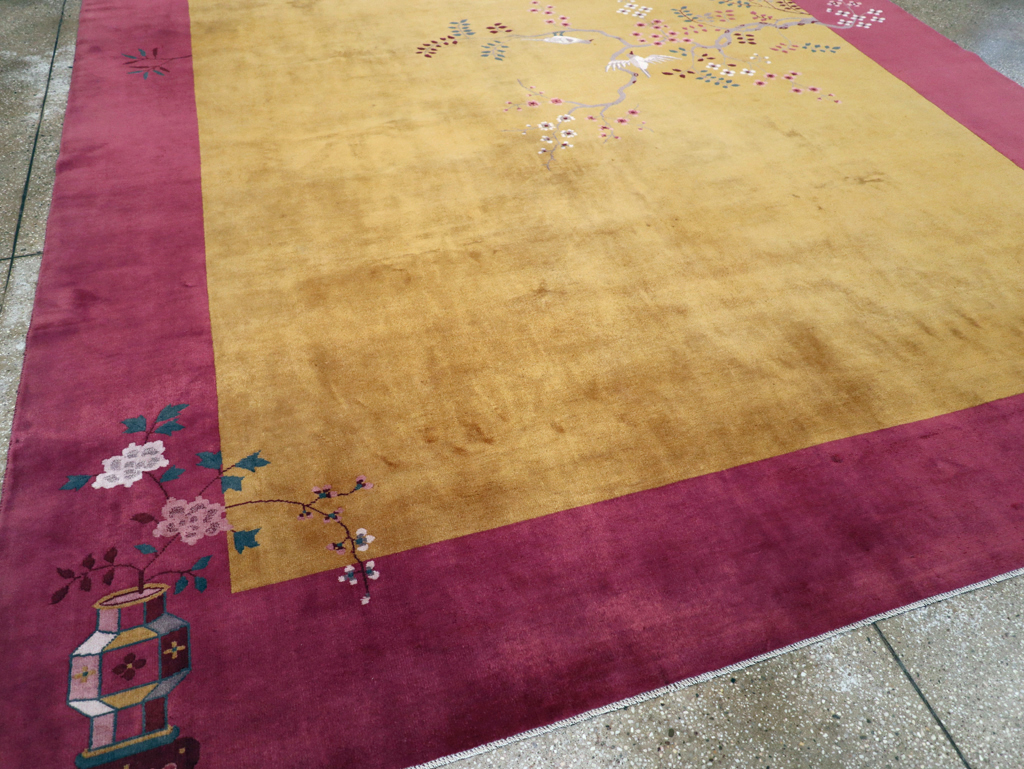 Vintage Chinese Art Deco Room Size Carpet, No.31134 - Staging