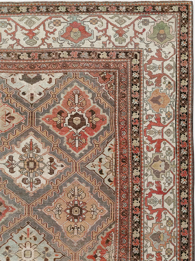 Antique Persian Bakhtiari Room Size Carpet, No.31136 - Staging