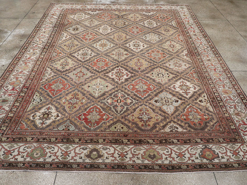 Antique Persian Bakhtiari Room Size Carpet, No.31136 - Staging