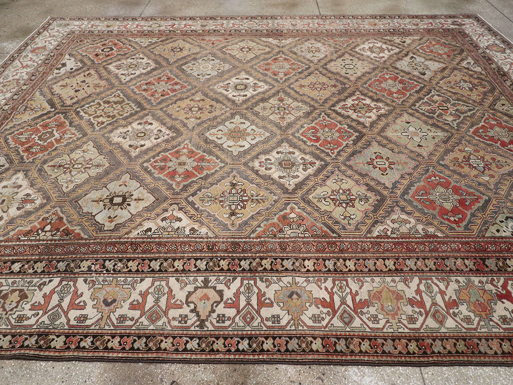 Antique Persian Bakhtiari Room Size Carpet, No.31136 - Staging
