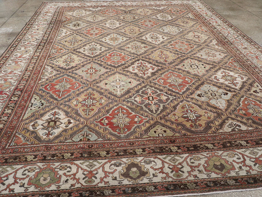 Antique Persian Bakhtiari Room Size Carpet, No.31136 - Staging