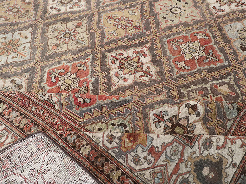Antique Persian Bakhtiari Room Size Carpet, No.31136 - Staging