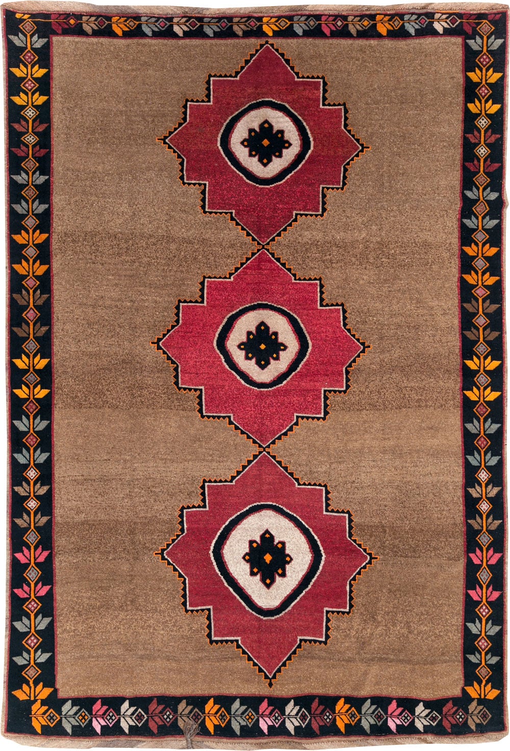 Vintage Turkish Anatolian Tribal Room Size Carpet, No.31141 - Staging