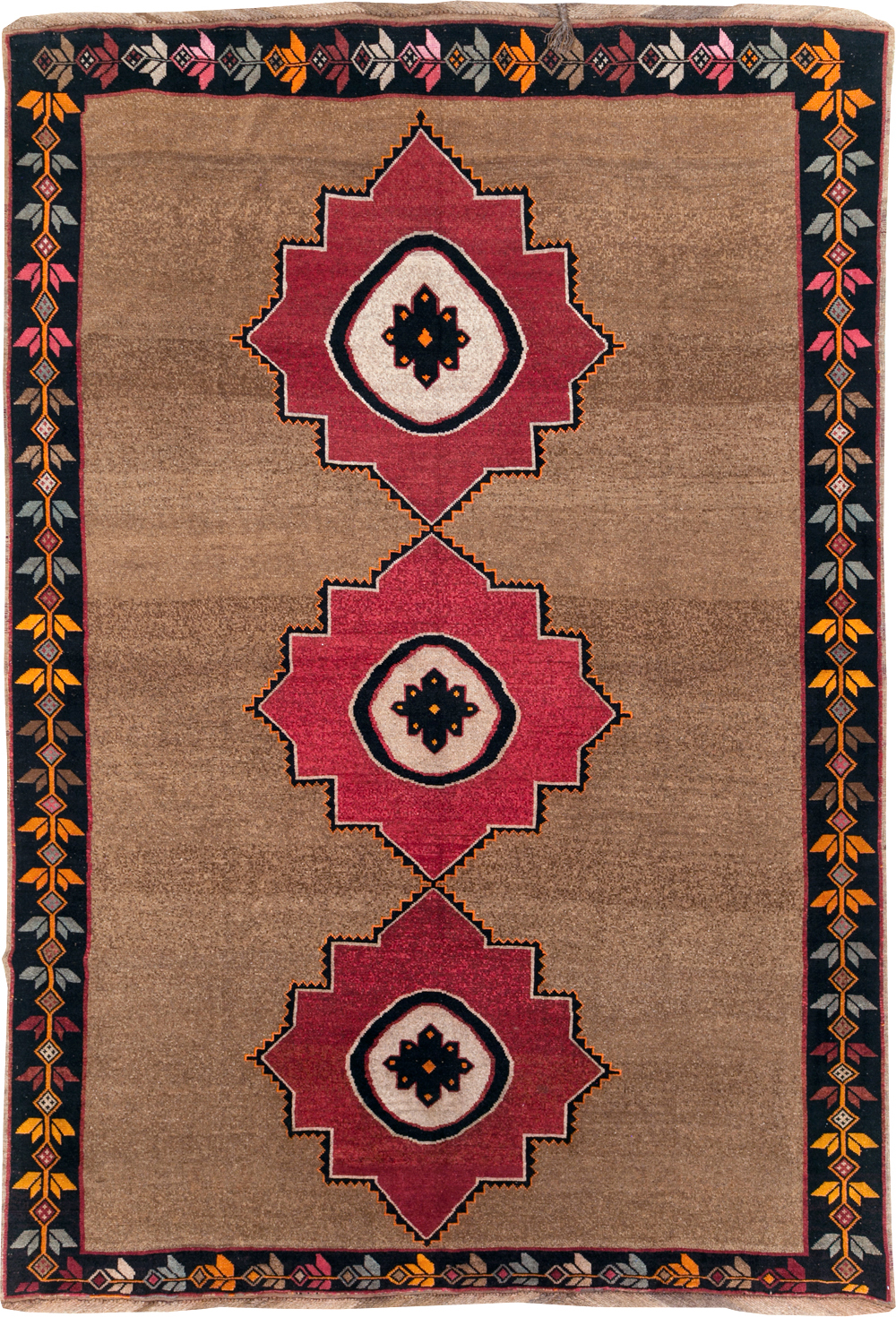Vintage Turkish Anatolian Tribal Room Size Carpet, No.31141 - Staging
