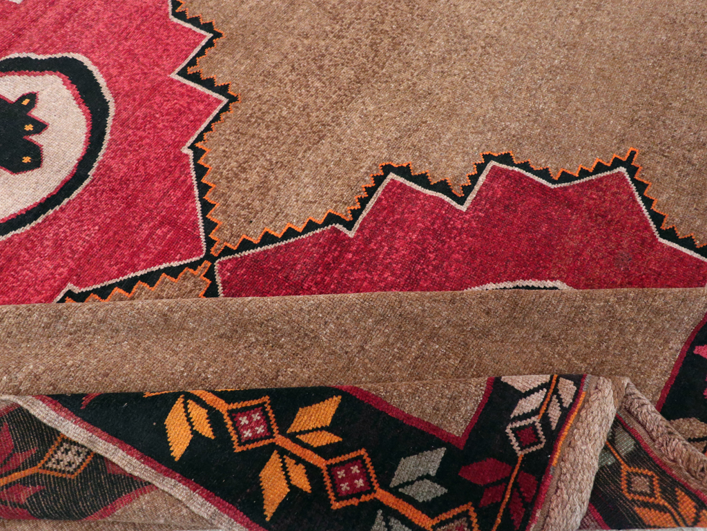 Vintage Turkish Anatolian Tribal Room Size Carpet, No.31141 - Staging