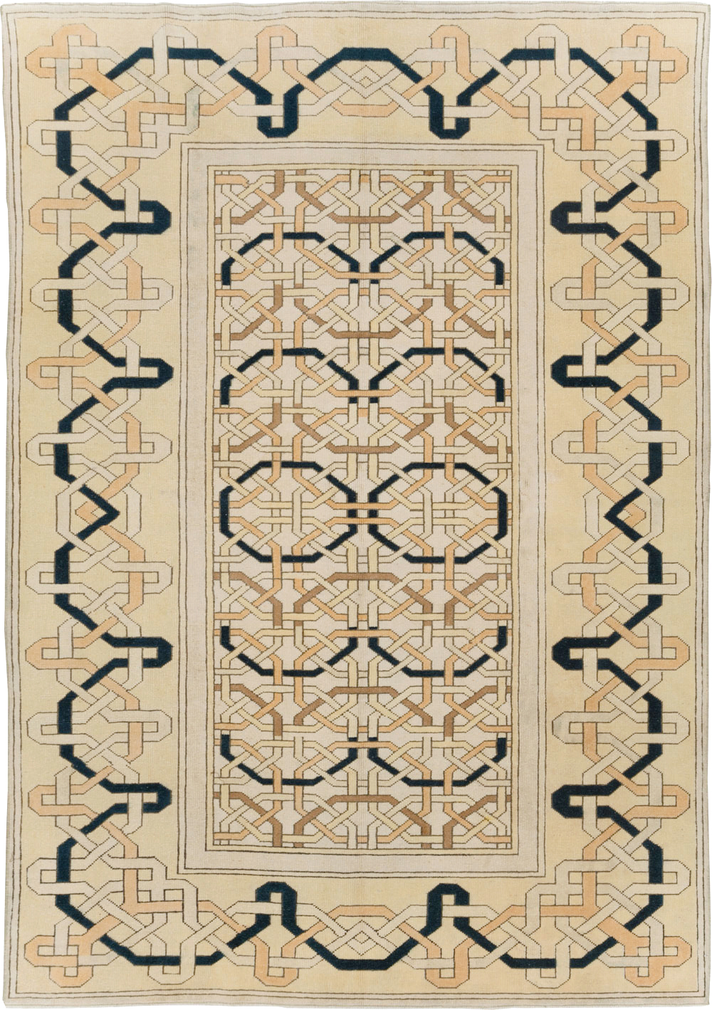 Vintage Turkish Anatolian Art Deco Style Accent Rug, No.31142 - Staging