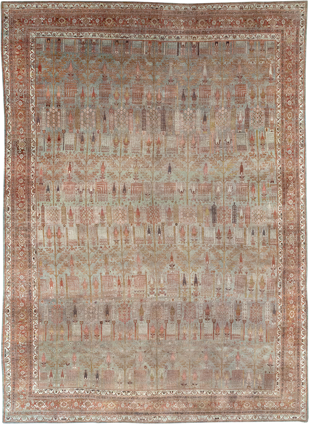 Antique Persian Bidjar Large Room Size Carpet, No.31145 - Staging