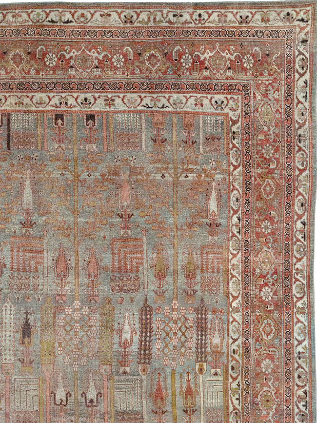 Antique Persian Bidjar Large Room Size Carpet, No.31145 - Staging