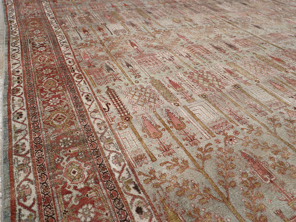 Antique Persian Bidjar Large Room Size Carpet, No.31145 - Staging