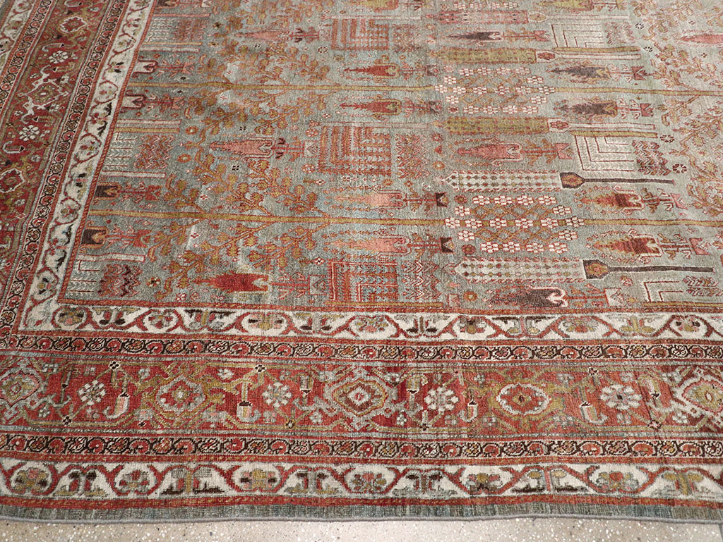 Antique Persian Bidjar Large Room Size Carpet, No.31145 - Staging