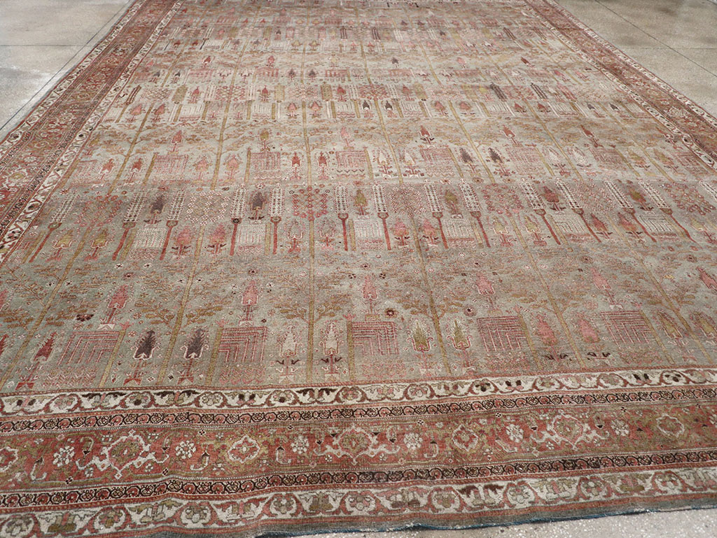 Antique Persian Bidjar Large Room Size Carpet, No.31145 - Staging