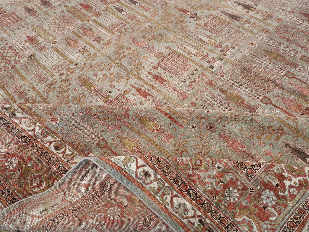 Antique Persian Bidjar Large Room Size Carpet, No.31145 - Staging