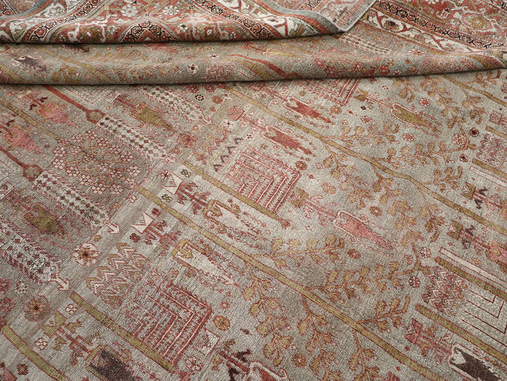 Antique Persian Bidjar Large Room Size Carpet, No.31145 - Staging