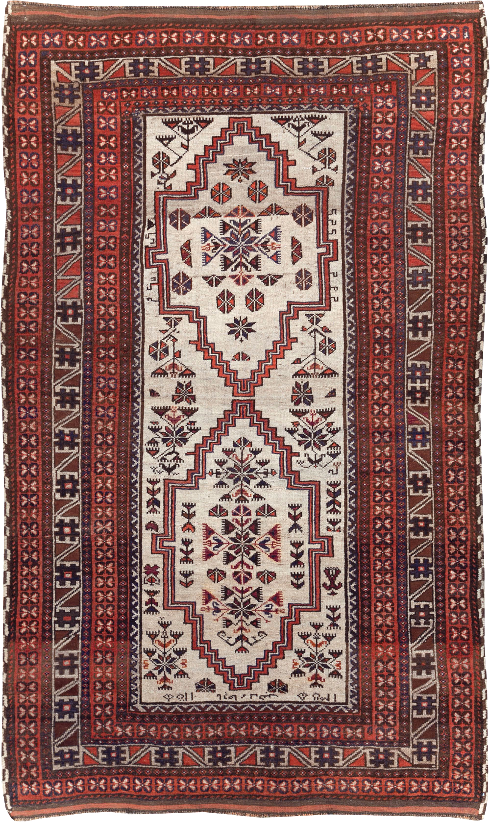 Vintage Persian Baluch Accent Rug, No.31147 - Staging