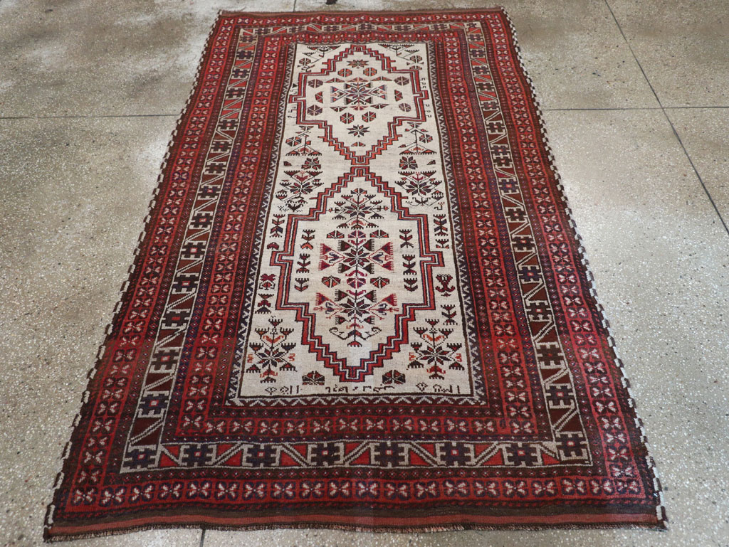 Vintage Persian Baluch Accent Rug, No.31147 - Staging
