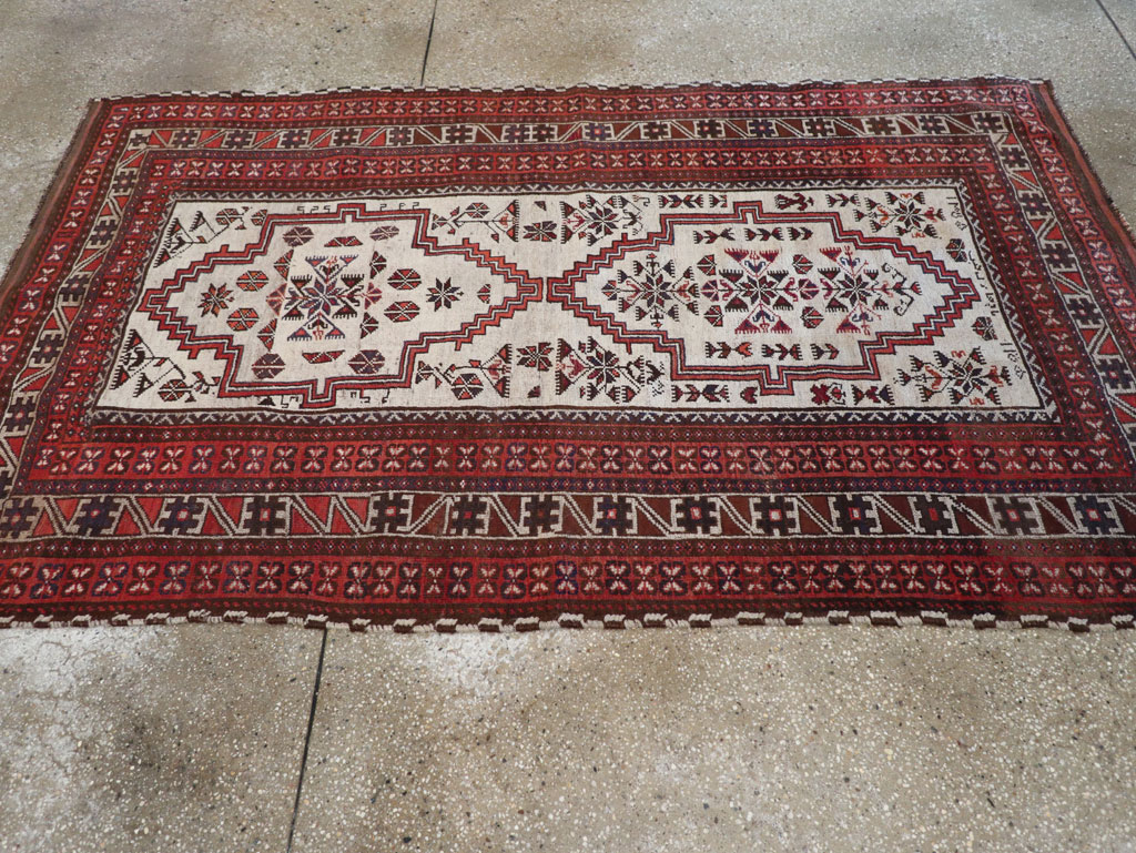 Vintage Persian Baluch Accent Rug, No.31147 - Staging