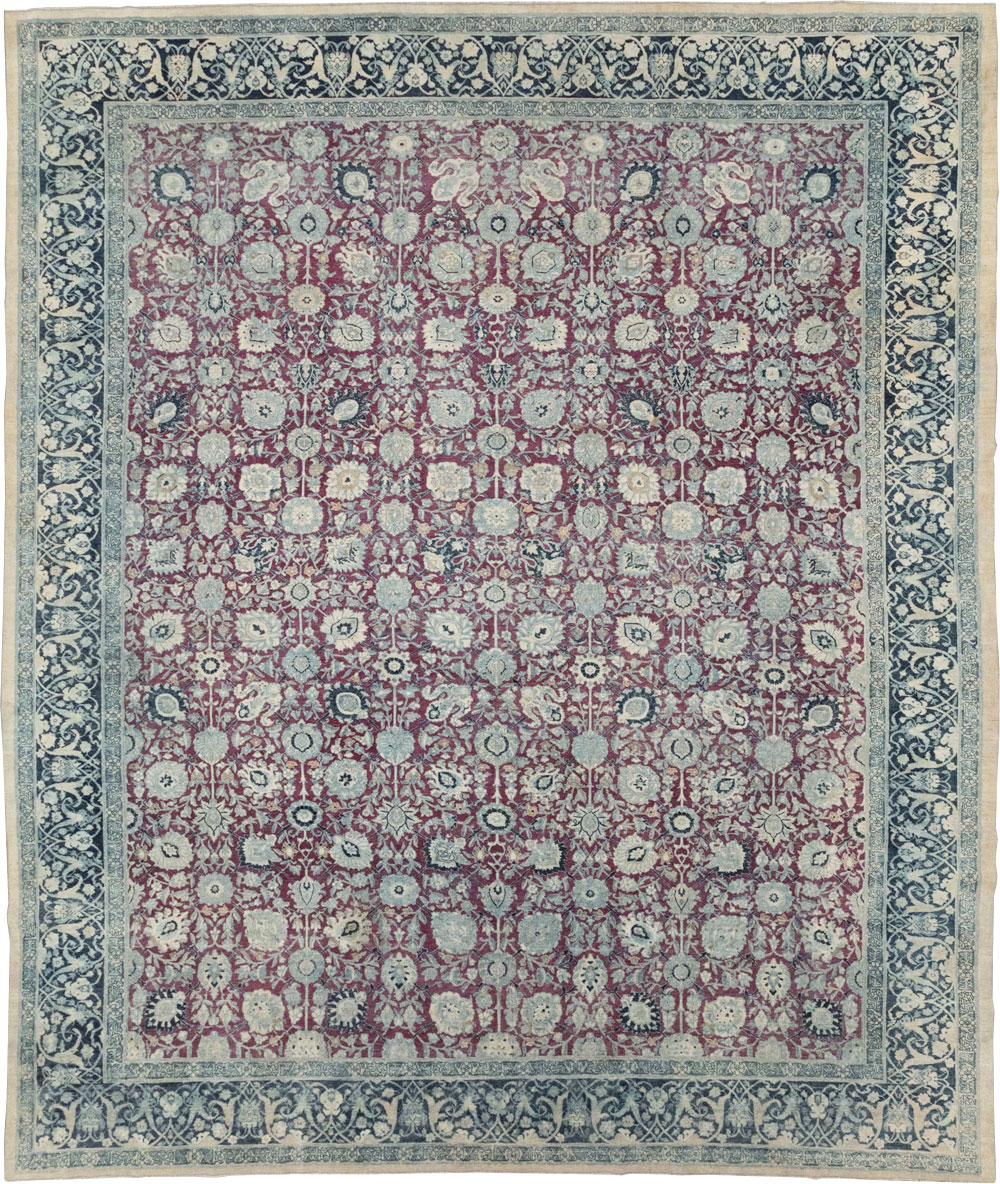 Antique Persian Tabriz Large Room Size Carpet, No.31151 - Staging