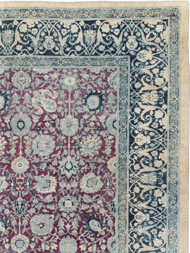 Antique Persian Tabriz Large Room Size Carpet, No.31151 - Staging