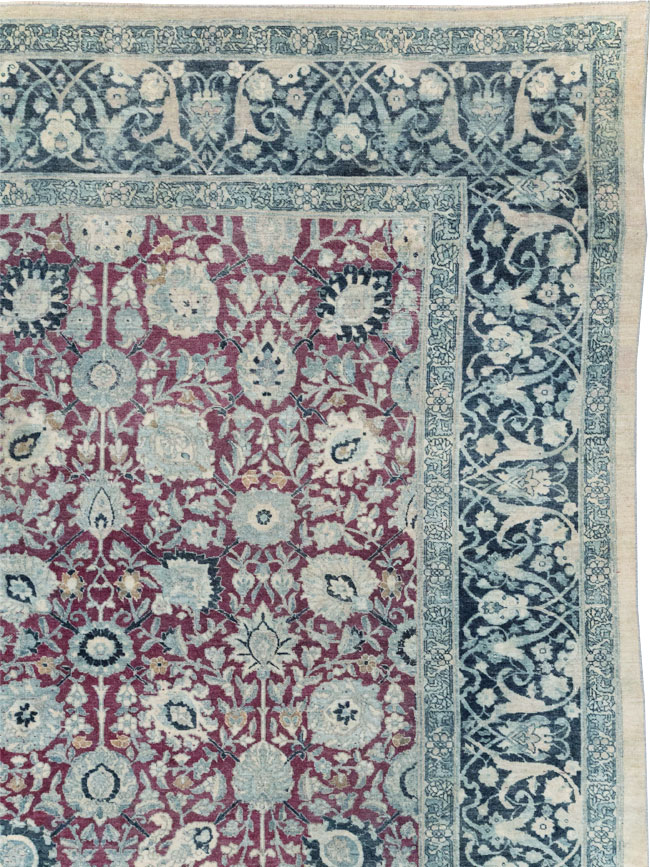 Antique Persian Tabriz Large Room Size Carpet, No.31151 - Staging