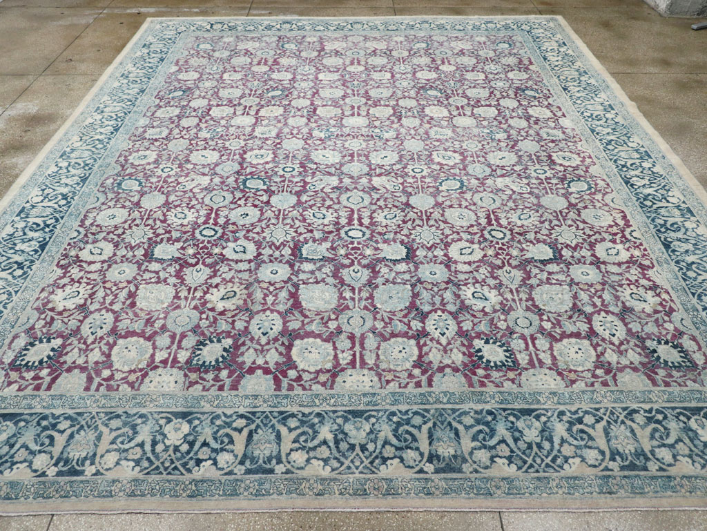 Antique Persian Tabriz Large Room Size Carpet, No.31151 - Staging