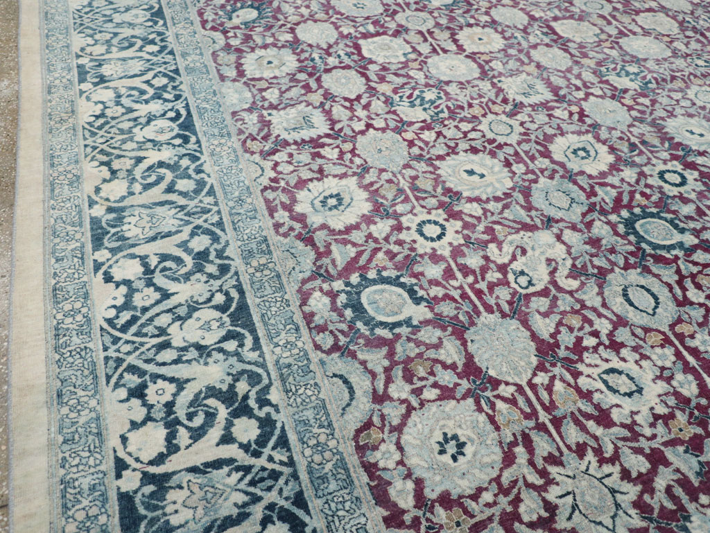 Antique Persian Tabriz Large Room Size Carpet, No.31151 - Staging