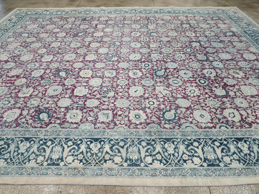Antique Persian Tabriz Large Room Size Carpet, No.31151 - Staging