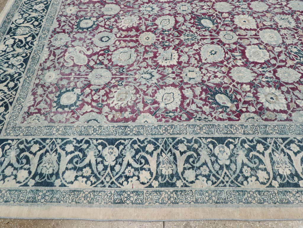 Antique Persian Tabriz Large Room Size Carpet, No.31151 - Staging