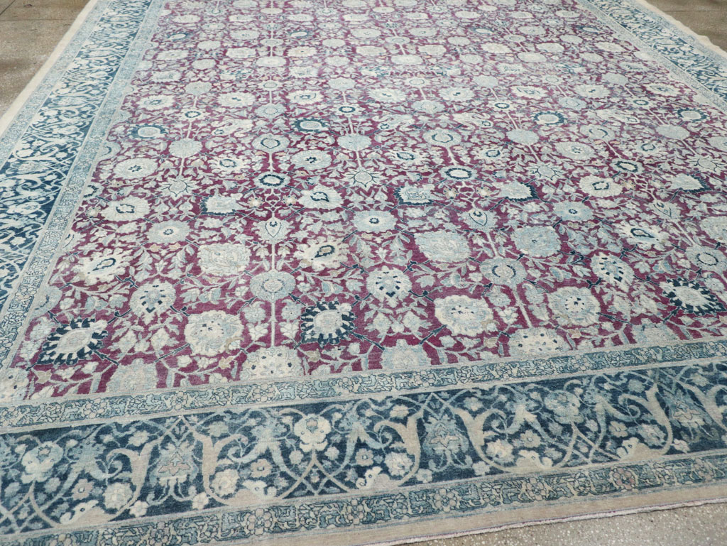 Antique Persian Tabriz Large Room Size Carpet, No.31151 - Staging