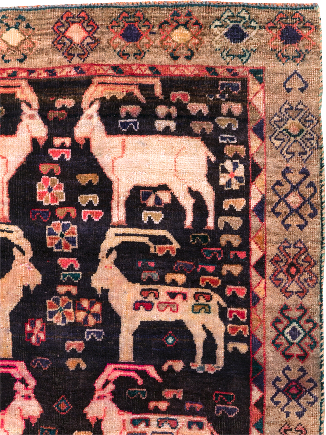 Vintage Pictorial Persian Shiraz Rug, No.31154 - Staging