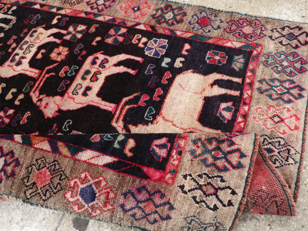 Vintage Pictorial Persian Shiraz Rug, No.31154 - Staging