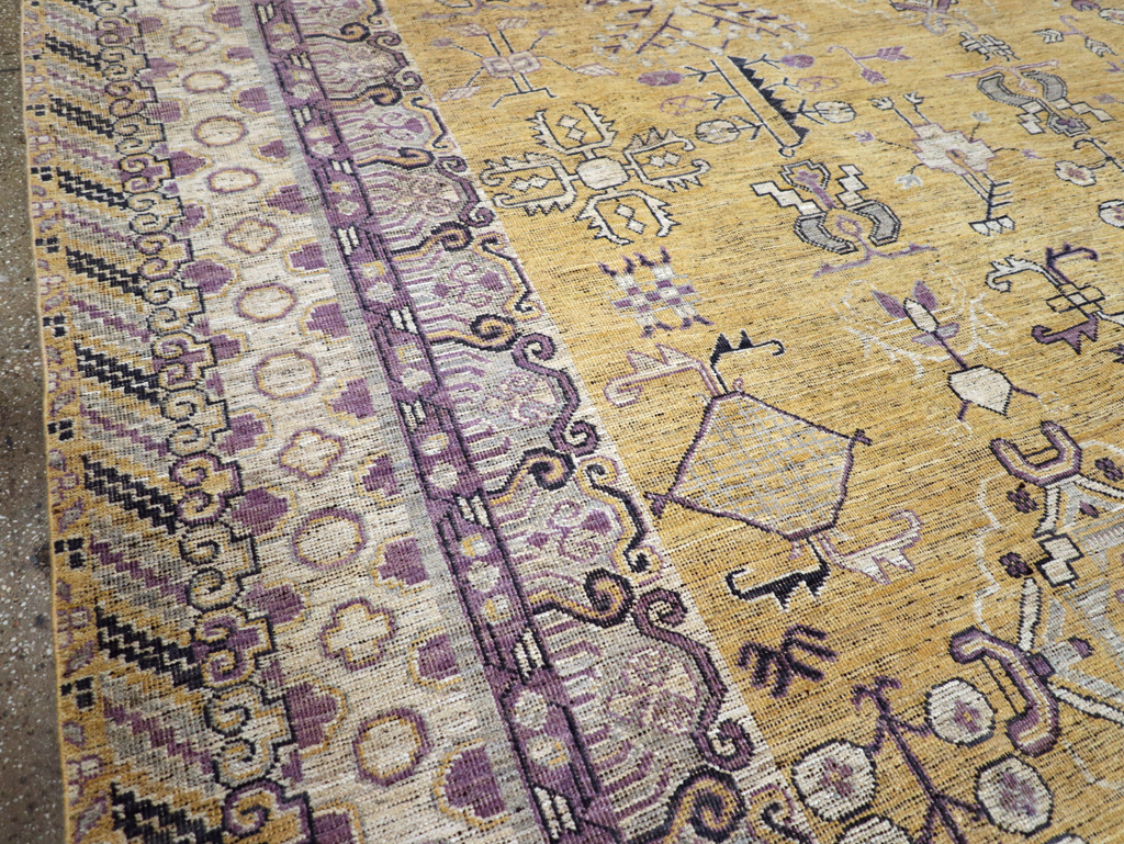 Contemporary East Turkestan Khotan Room Size Carpet, No.31159 - Staging