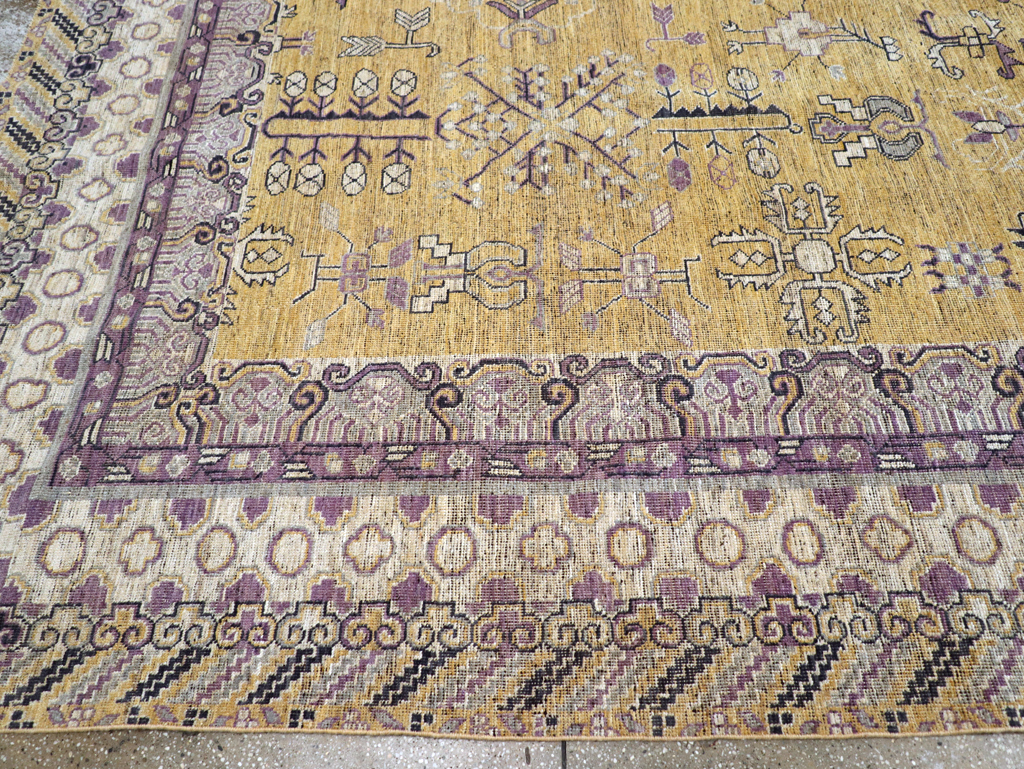 Contemporary East Turkestan Khotan Room Size Carpet, No.31159 - Staging